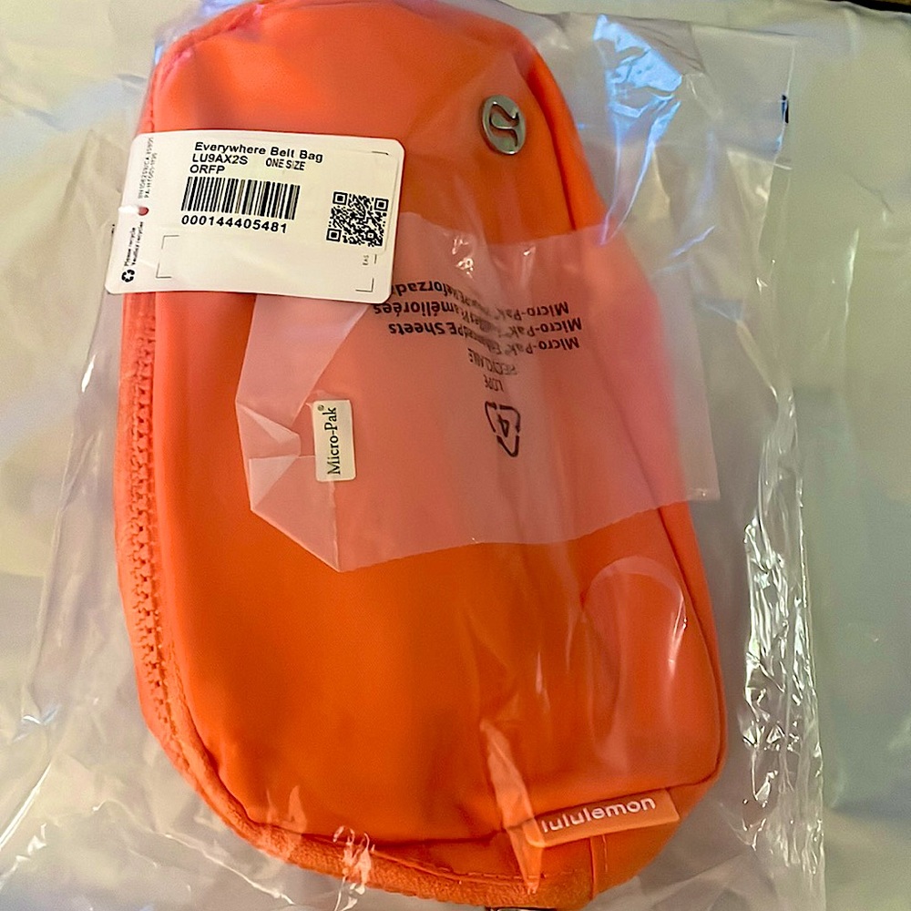 Lululemon Everywhere belt bag in orange frappe, new release